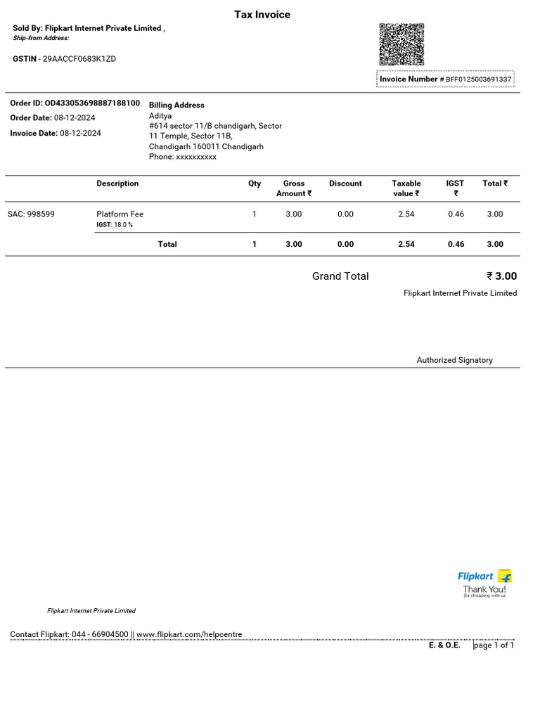 OD433053698887188100 | PDF | Invoice | Economy Of India