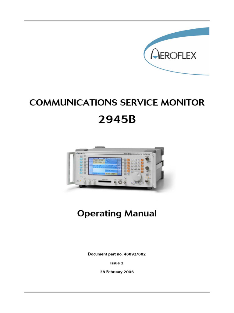 2945B Communications Service Monitor Operating Manual - 2006 | PDF ...