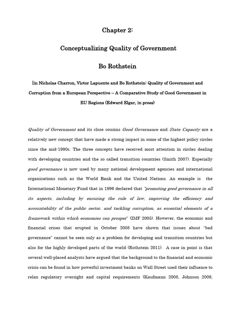 Understanding Quality of Government | PDF | Good Governance | Governance
