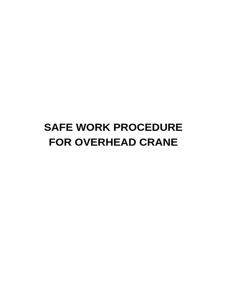 Safe Overhead Crane Operation Guide | PDF | Crane (Machine) | Elevator