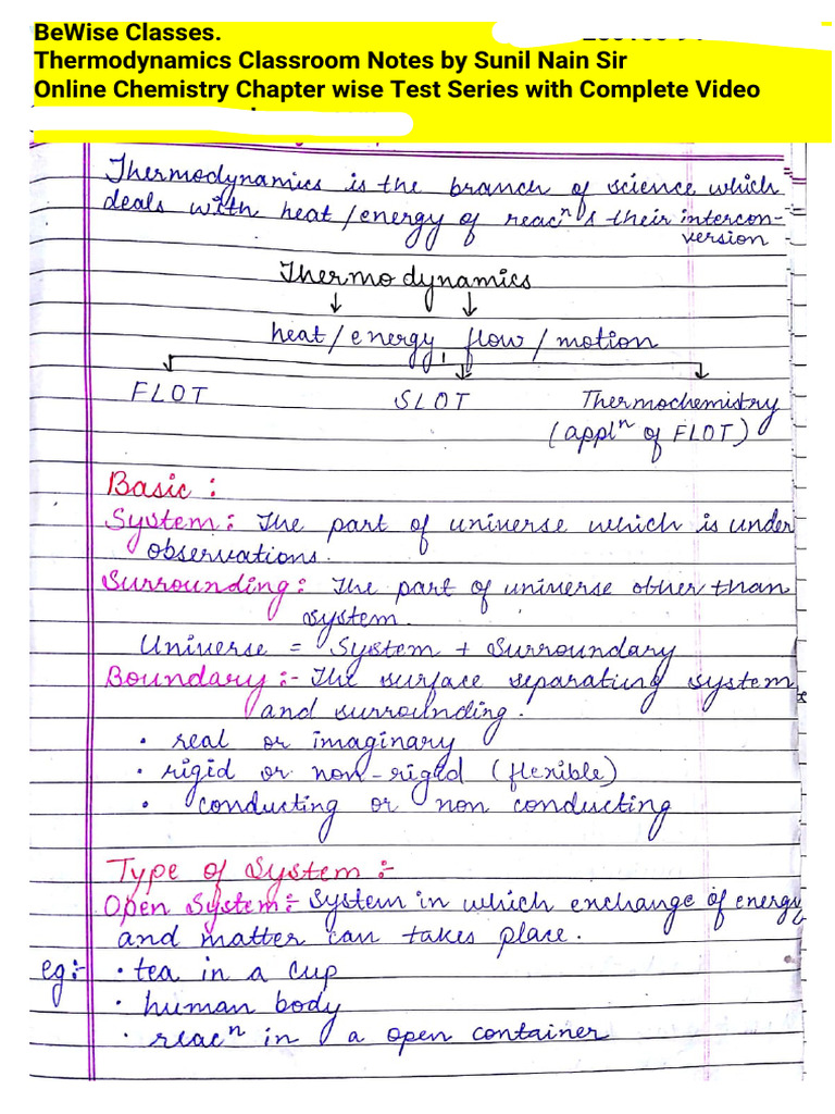 Class 11 Thermodynamics Notes | PDF