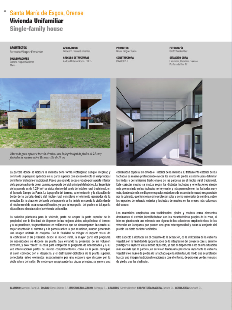 Diseño de Vivienda Unifamiliar en Ourense | PDF | Barrio residencial ...