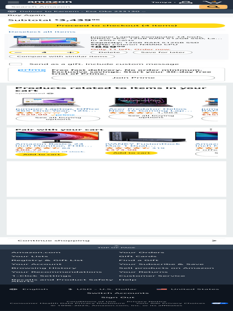 Amazon.com Shopping Cart | PDF | Computer Engineering | Office Equipment