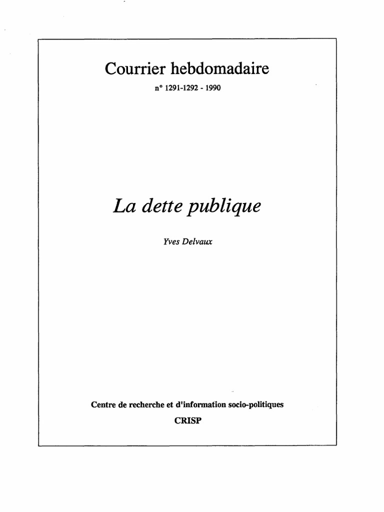 Charge de la dette publique en Belgique | PDF | Dette publique | Dettes