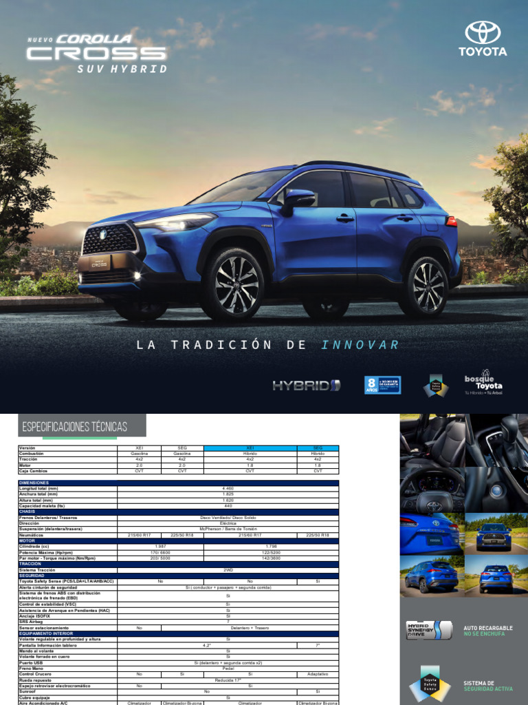 Toyota Corolla Cross Hybrid Ficha Tecnica | PDF