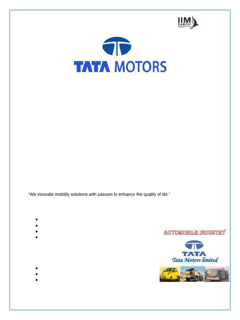 Group 1 - Tata Motors | PDF | Inventory | Business