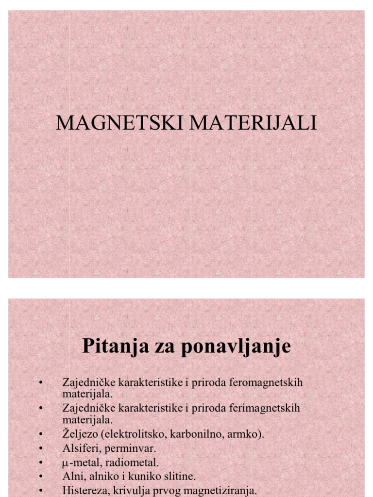 Magnetski Materijali | PDF