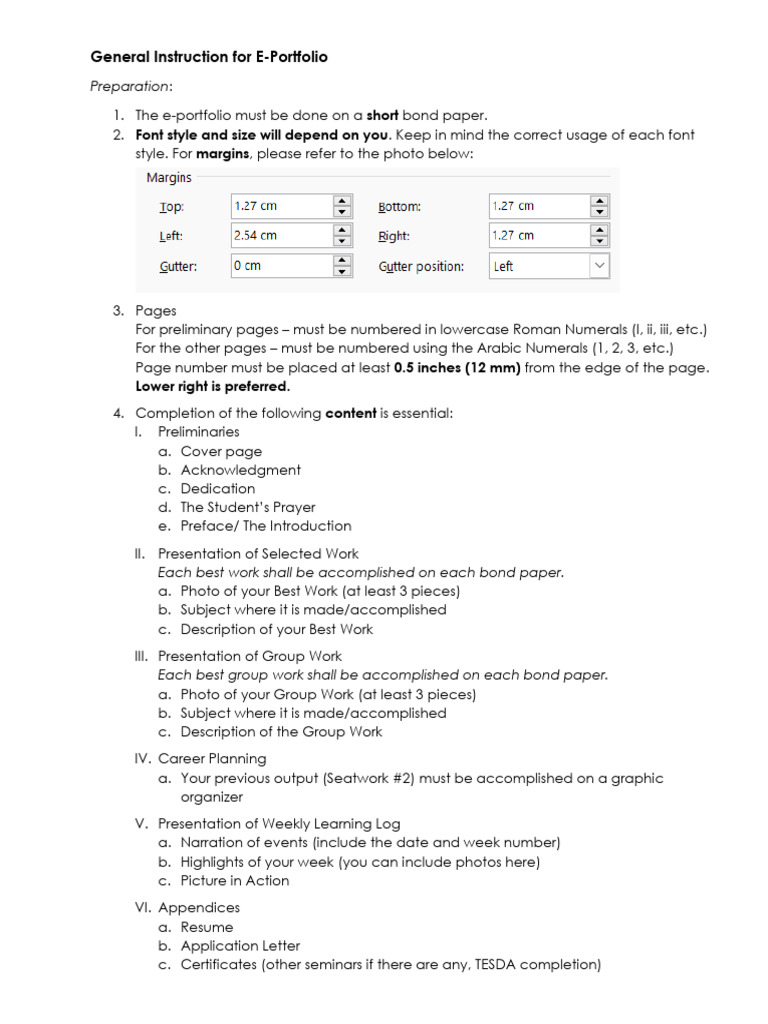 General Instruction E Portfolio | PDF