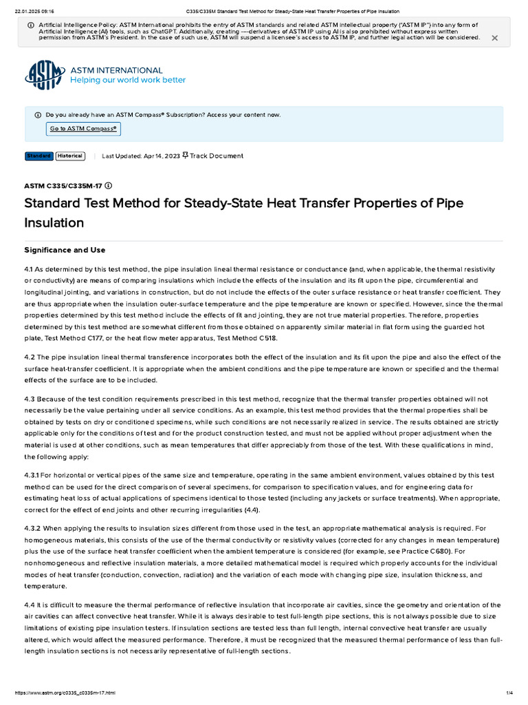 C335 - C335M Standard Test Method For Steady-State Heat Transfer ...