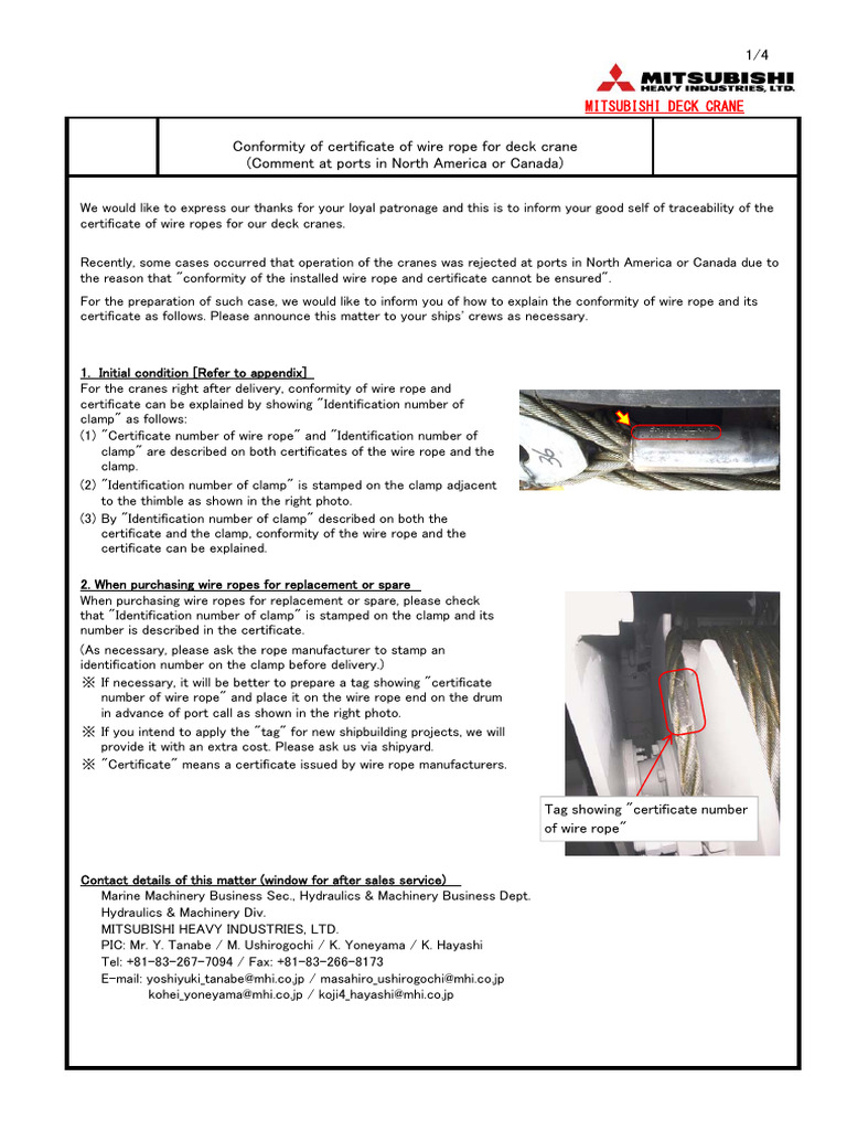 Wire Rope Certificate Compliance Guide | PDF | Manufactured Goods | Ships