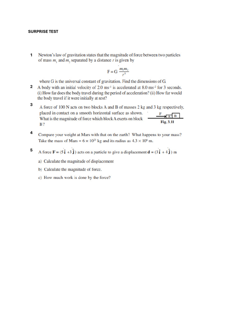 Surprise Test | PDF