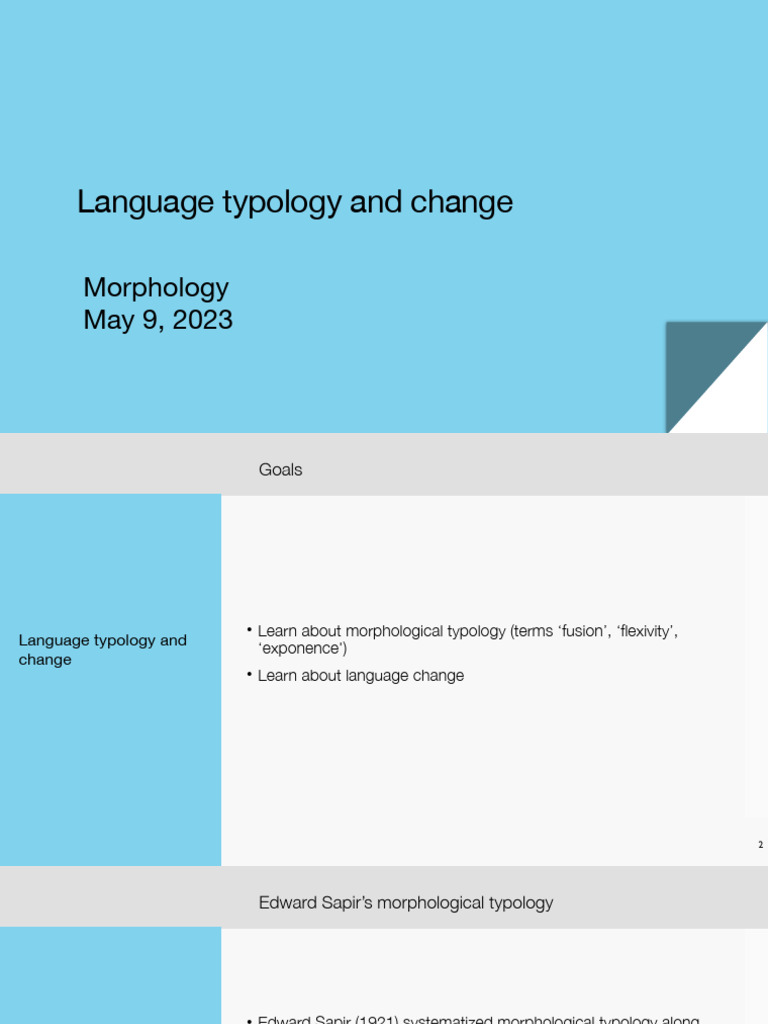 Morphological Typology and Change | PDF | Morphology (Linguistics ...