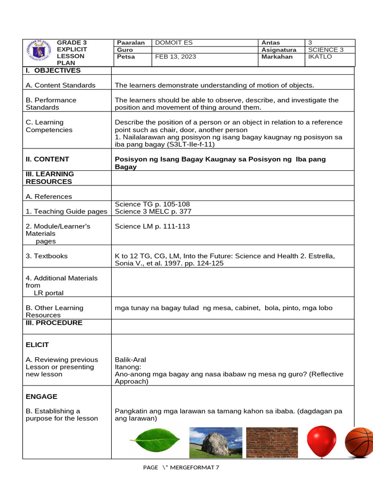 Q3 W1 D1 Dlp Grade 3 Pdf