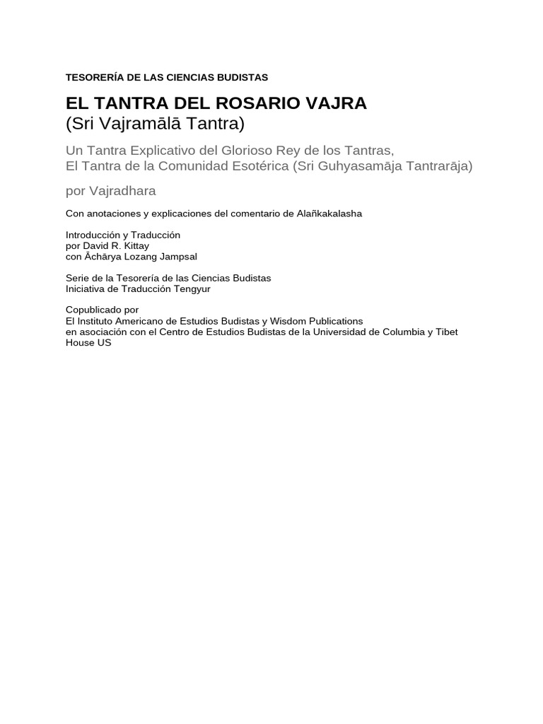 EL TANTRA DEL ROSARIO VAJRA | PDF | Vajrayana | Budismo tibetano