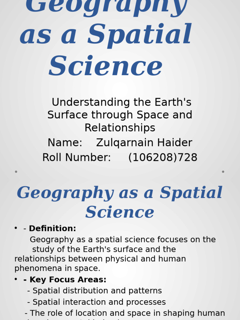 Geogaphy as a Spatial Sience | PDF | Geography | Spatial Analysis