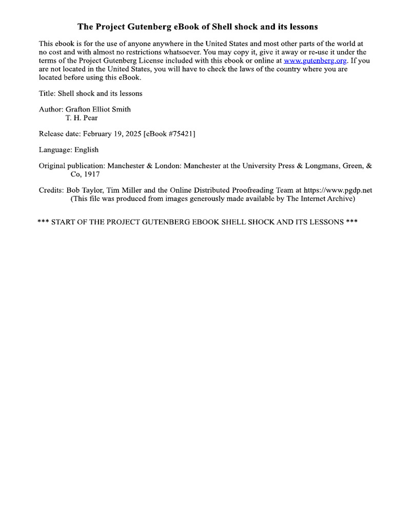 Shell shock and its lessons1 | PDF
