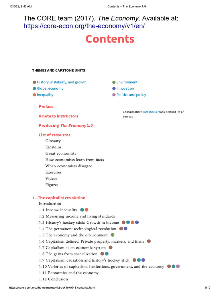 Core 2017 The Economy Contents Links - 10p | PDF
