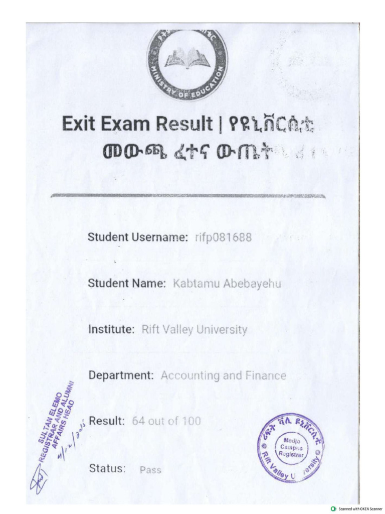 Exit Exam | PDF