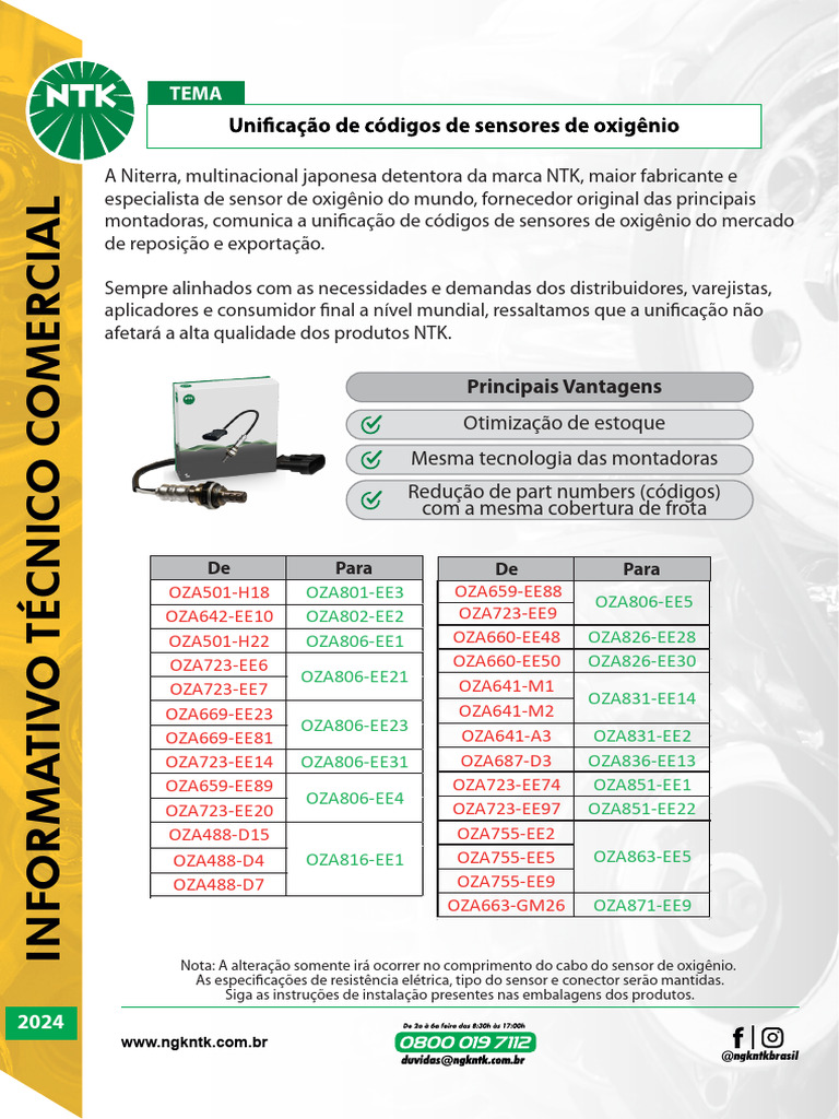 Unificação de Códigos NTK para Sensores | PDF