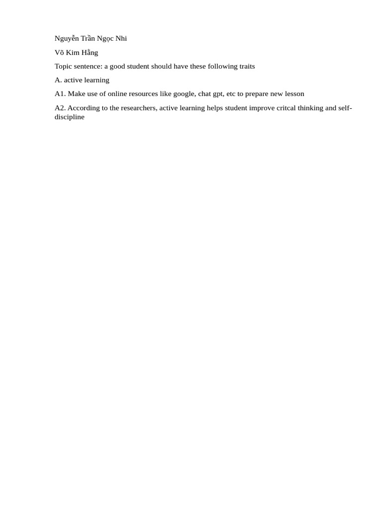 Traits of a Good Student | PDF