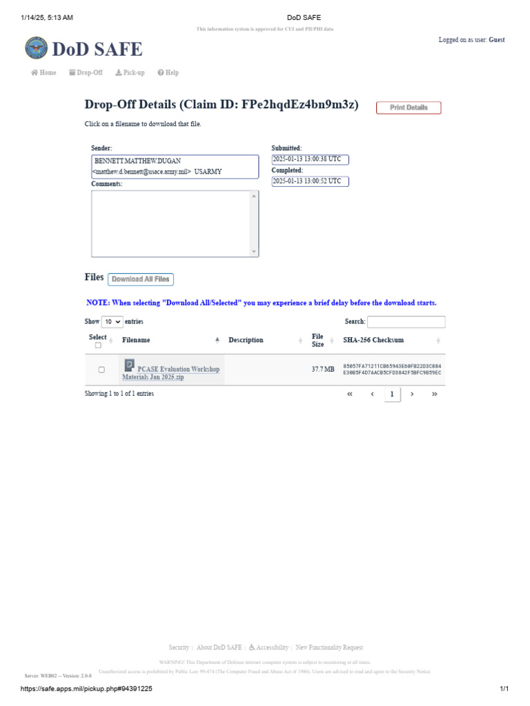 DoD SAFE Drop-Off Instructions | PDF | Computer File | Computer Data