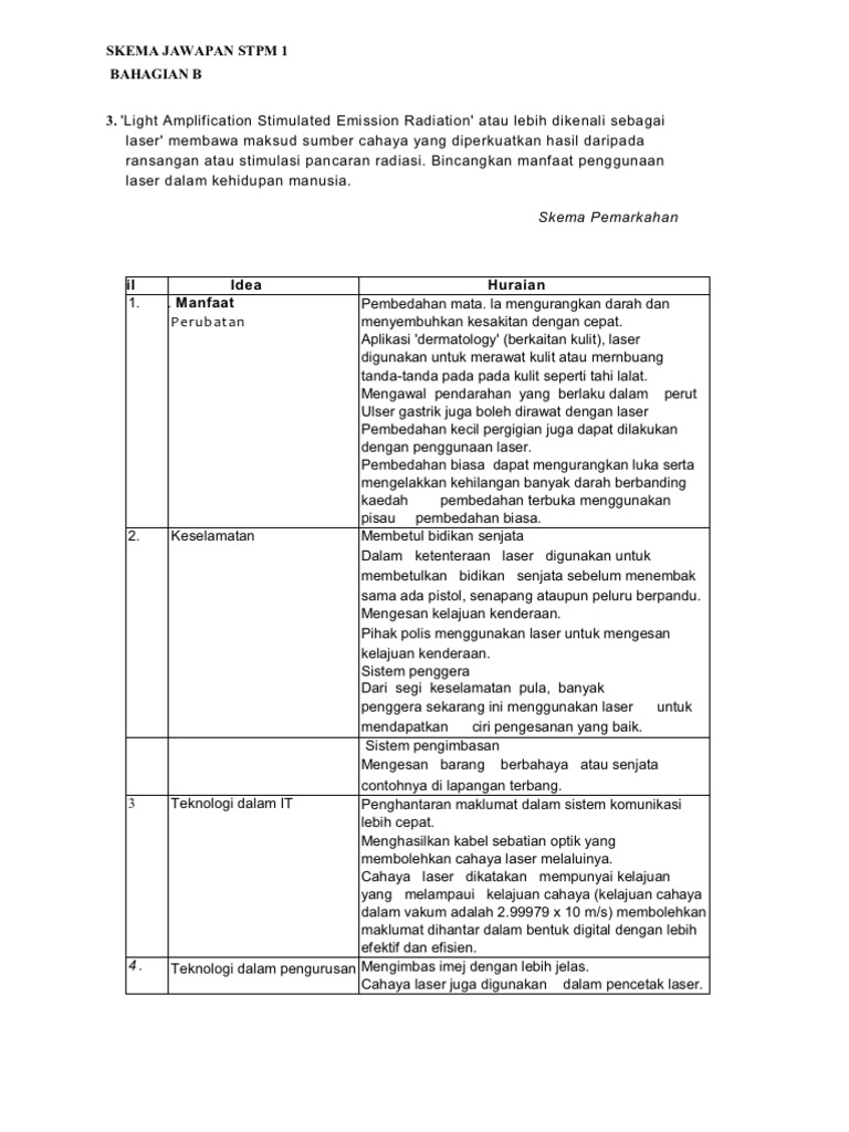 Contoh Jawapan Pola Perbandingan Pengajian Am
