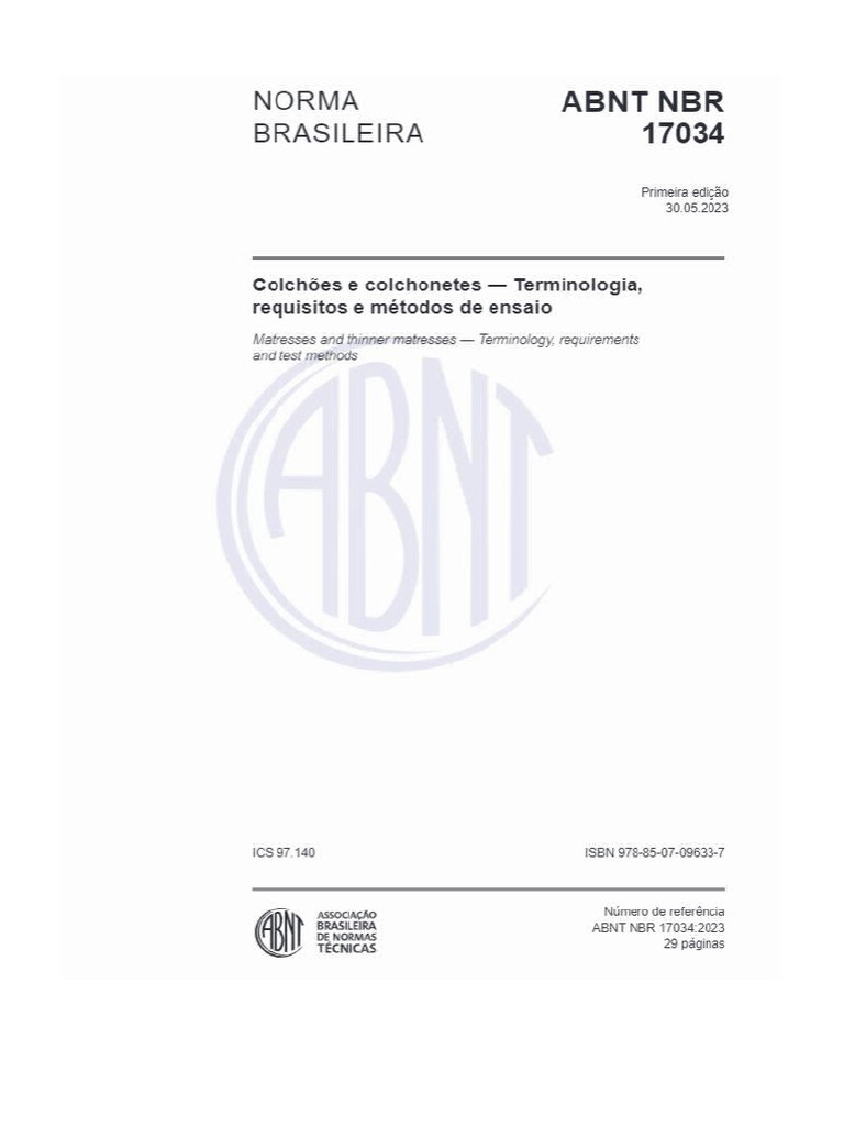 Abnt NBR 17034-2023 | PDF