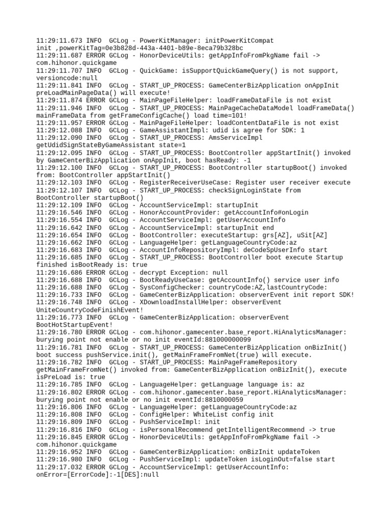 GameCenter Initialization Log Errors | PDF | Information Technology ...