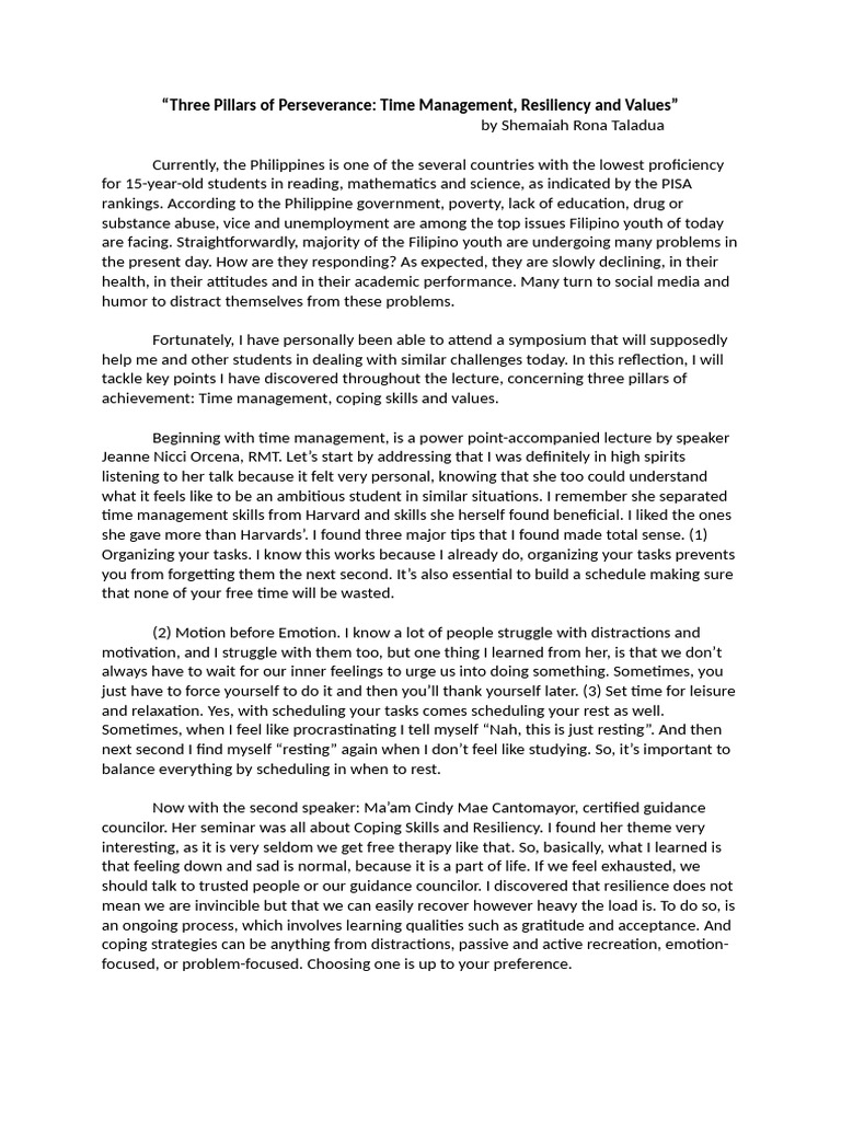 Three Pillars of Student Resilience | PDF | Psychological Resilience ...
