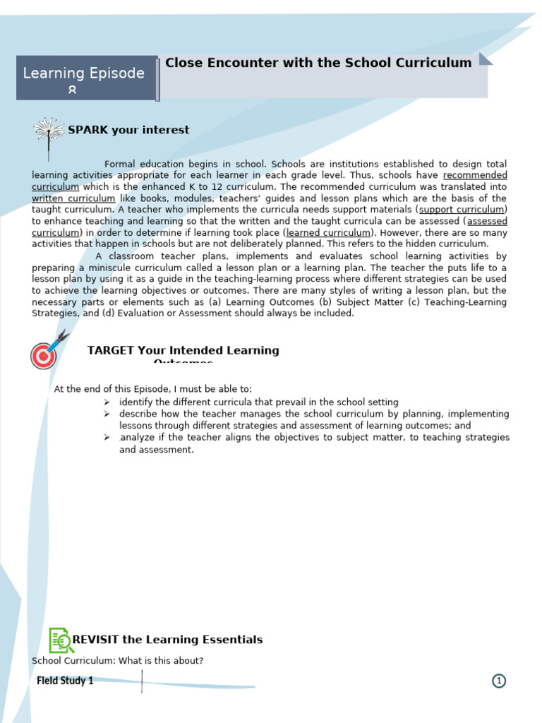 Understanding School Curriculum Types | PDF | Curriculum | Lesson Plan