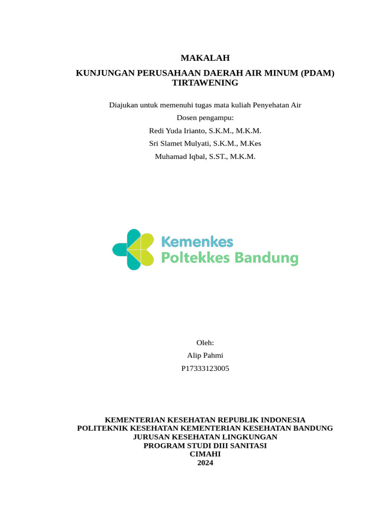 Contoh Tagihan PDAM Tirtawening | PDF
