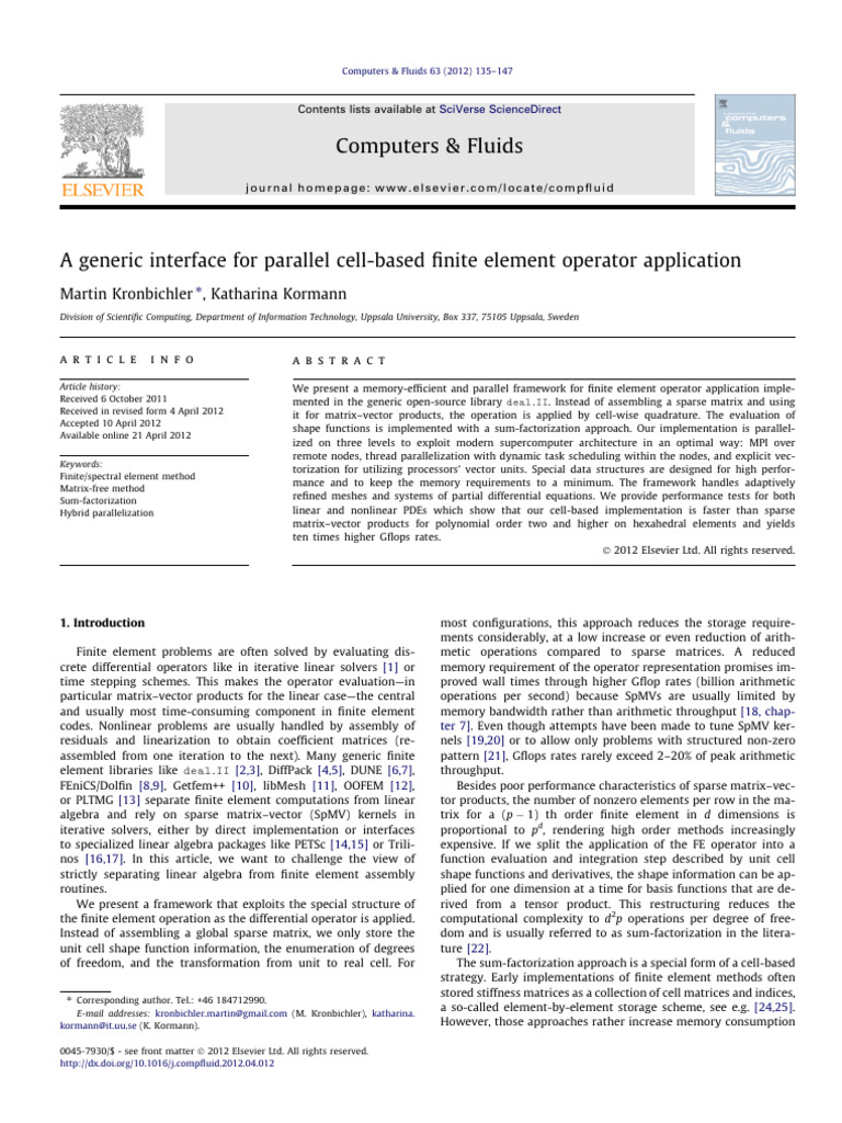 Parallel Finite Element Operator Framework | PDF | Matrix (Mathematics ...