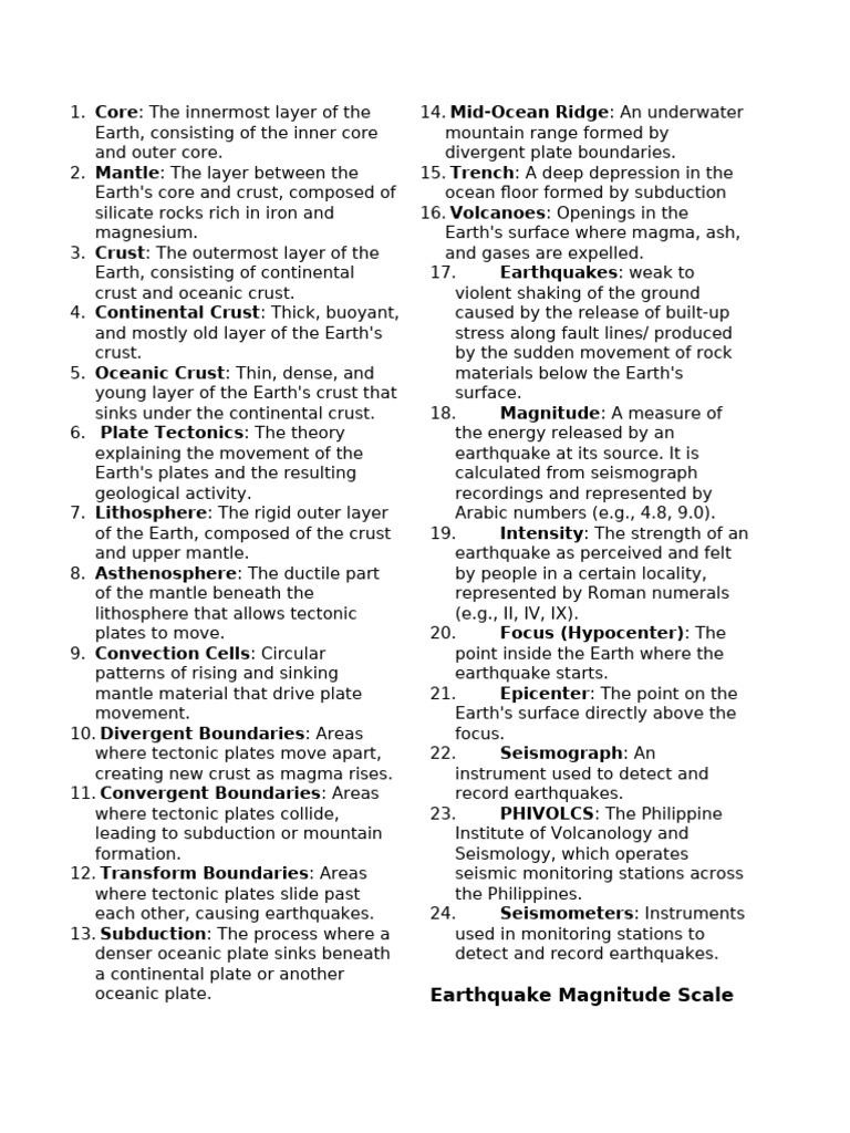 Reviewer Earthquake Engineering | PDF | Plate Tectonics | Earthquakes