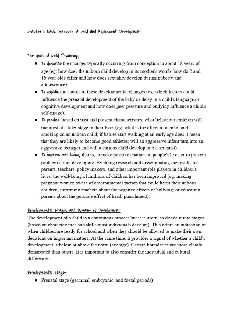 Child and Adolescent Development Basics | PDF | Behavioural Sciences ...