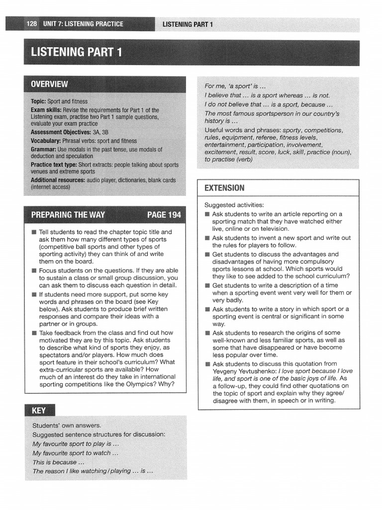 Unit 7 Listening Practice P128 150 Pdf