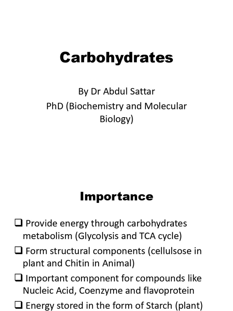 Understanding Carbohydrates: Types & Functions | PDF | Carbohydrates ...