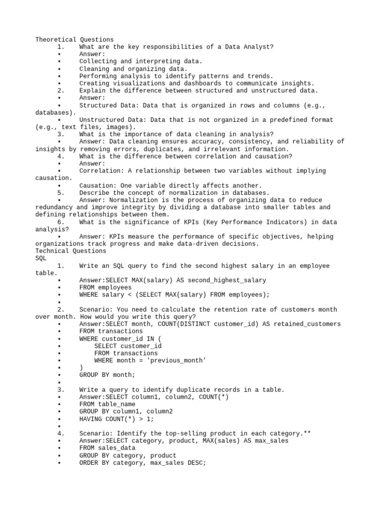Data Analyst Responsibilities and Techniques | PDF | Data Analysis ...