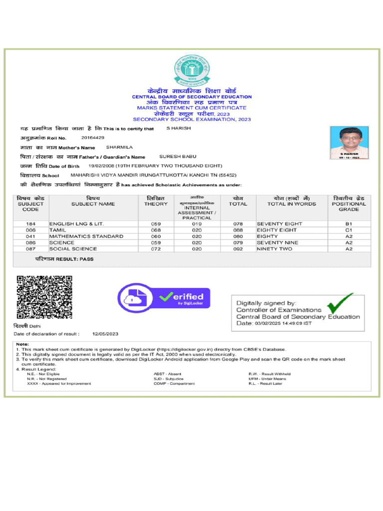 SH Classxcertificate | PDF