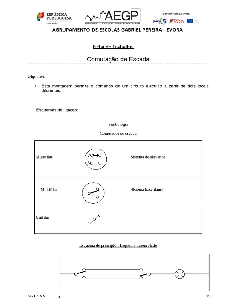 Comutação de Escada: Guia de Montagem | PDF