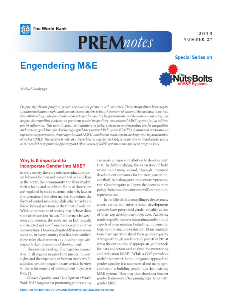 ME Engendering - Finaloct13 | PDF | Woman | Gender Studies