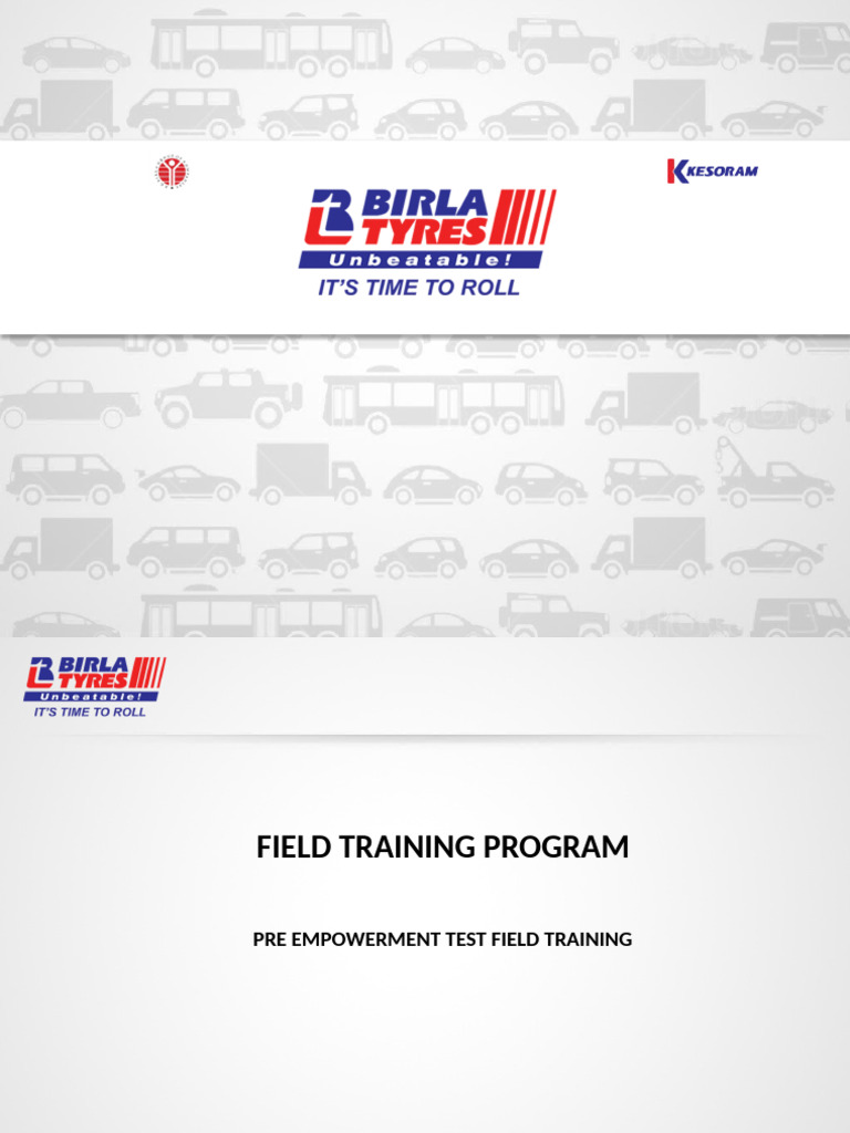 Tyre Field Training Program Overview | PDF | Customer | Tire
