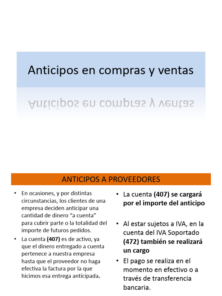 Anticipos en Compras y Ventas | PDF | Sector privado | Mercado (economía)