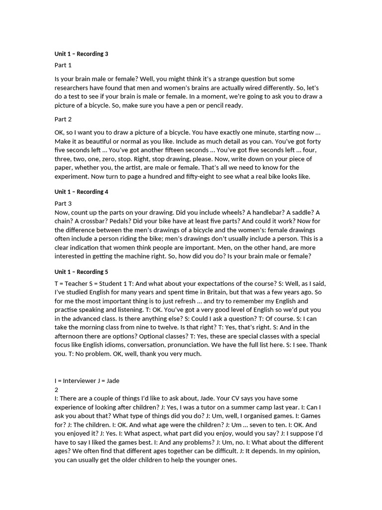 Audio Scripts Blue Book | PDF