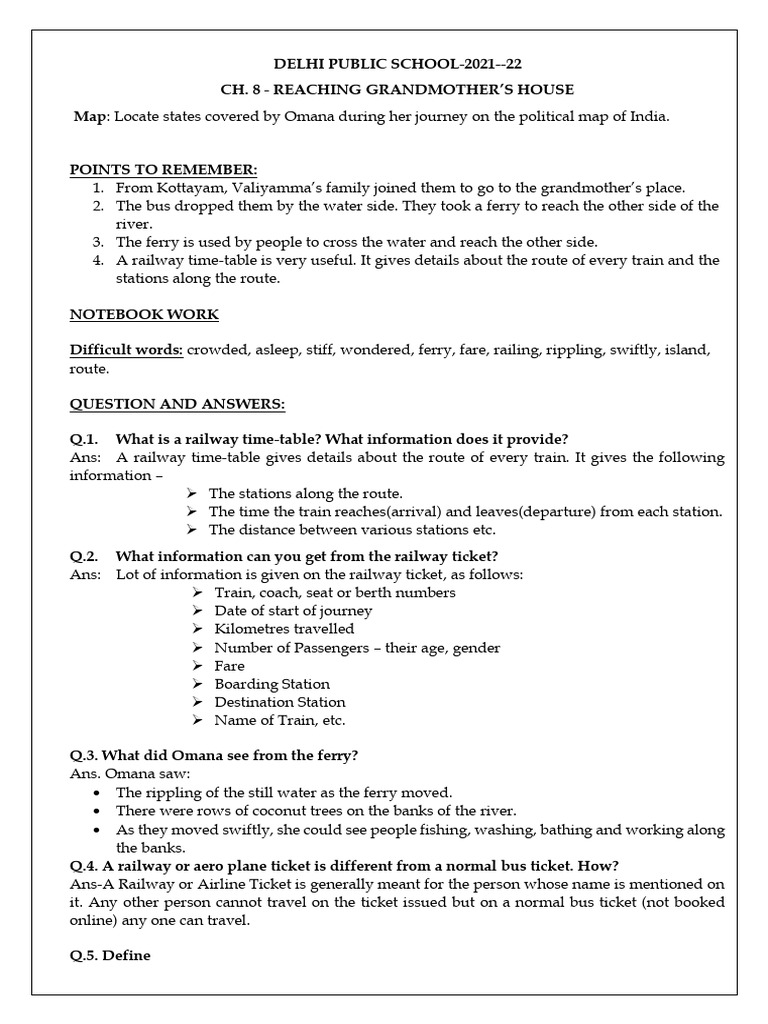 LP Reaching Grandmothers House 202122 PDF Transport Ferry