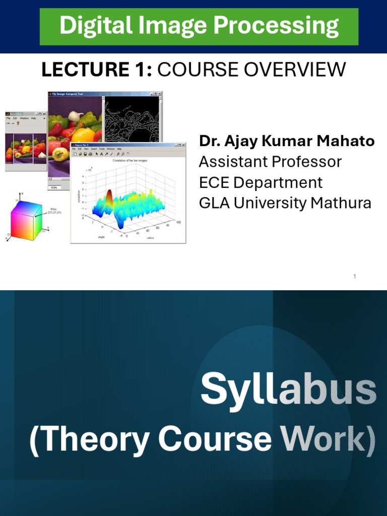 Digital Image Processing Course Overview | PDF | Image Segmentation ...