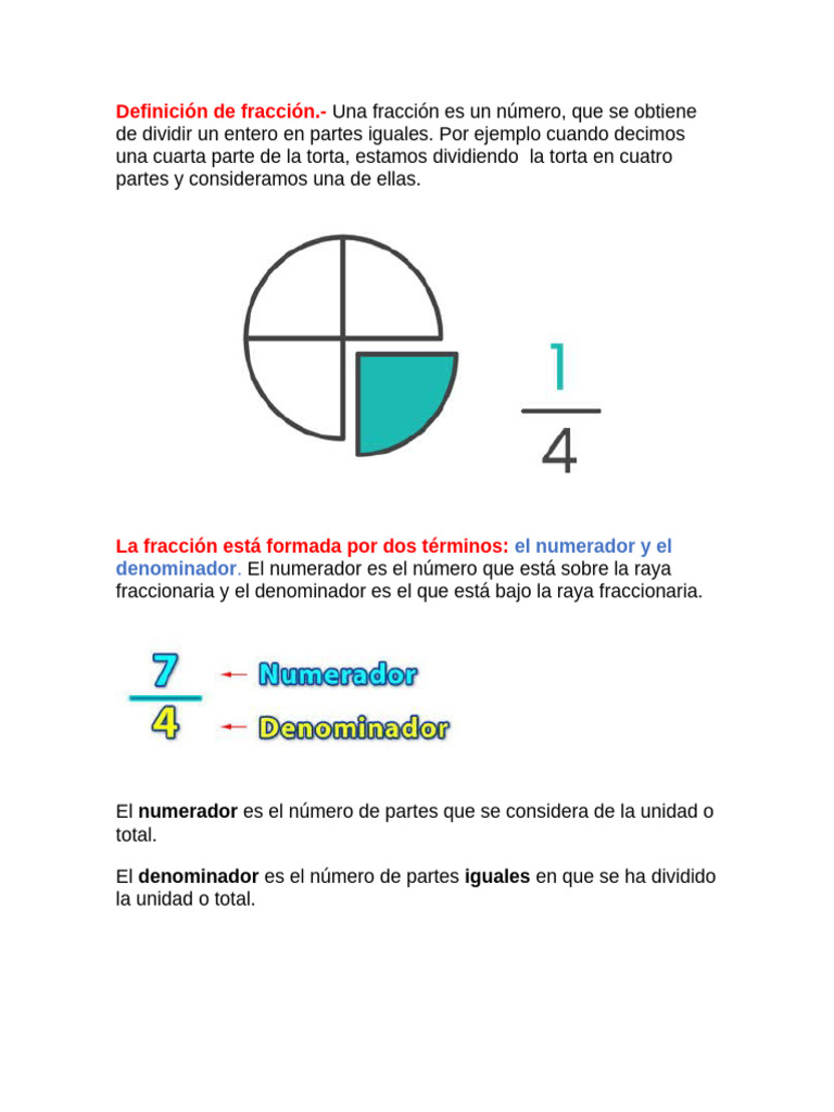 Definición de fracción | PDF