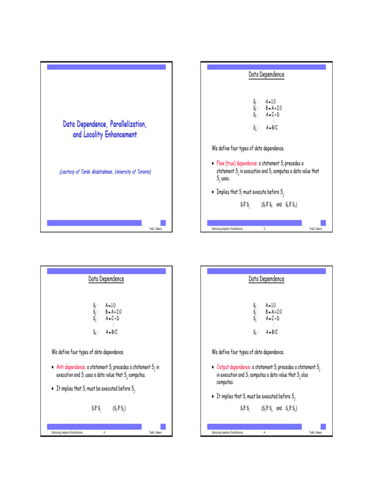 Data Dependence in Parallelization Techniques | PDF | Computer Science ...