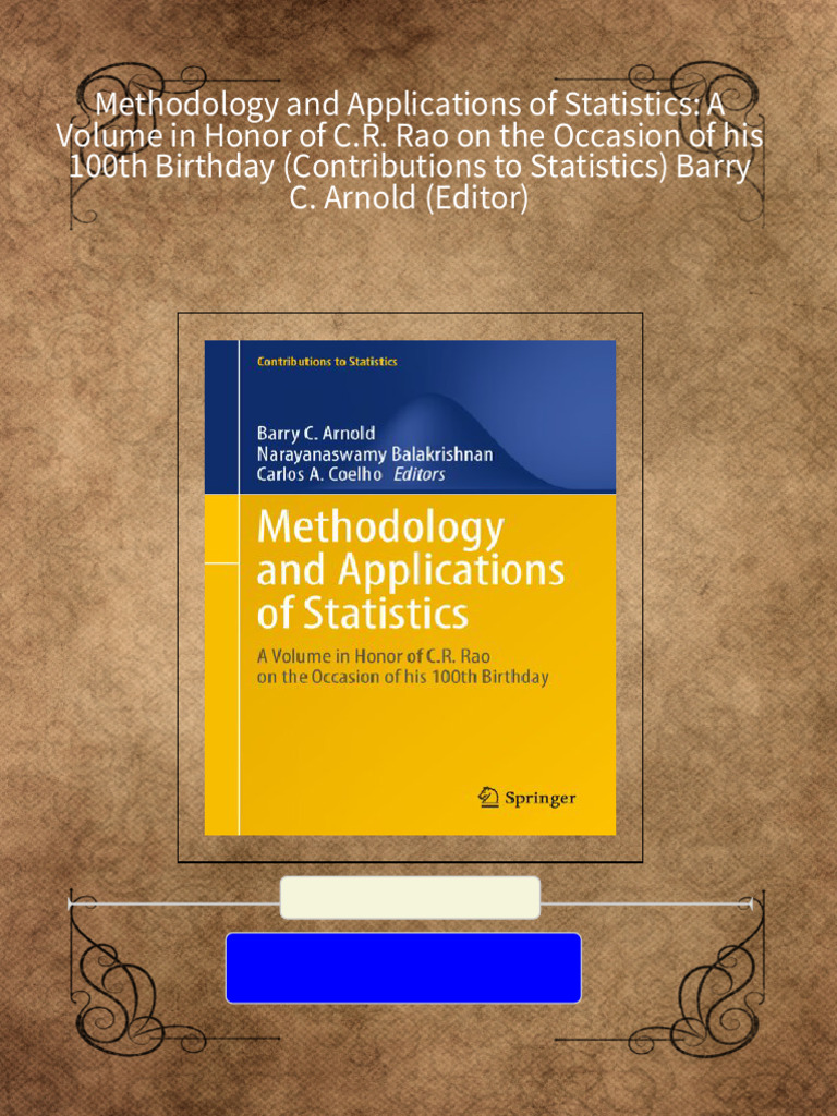 Instant download methodology and applications of statistics a volume