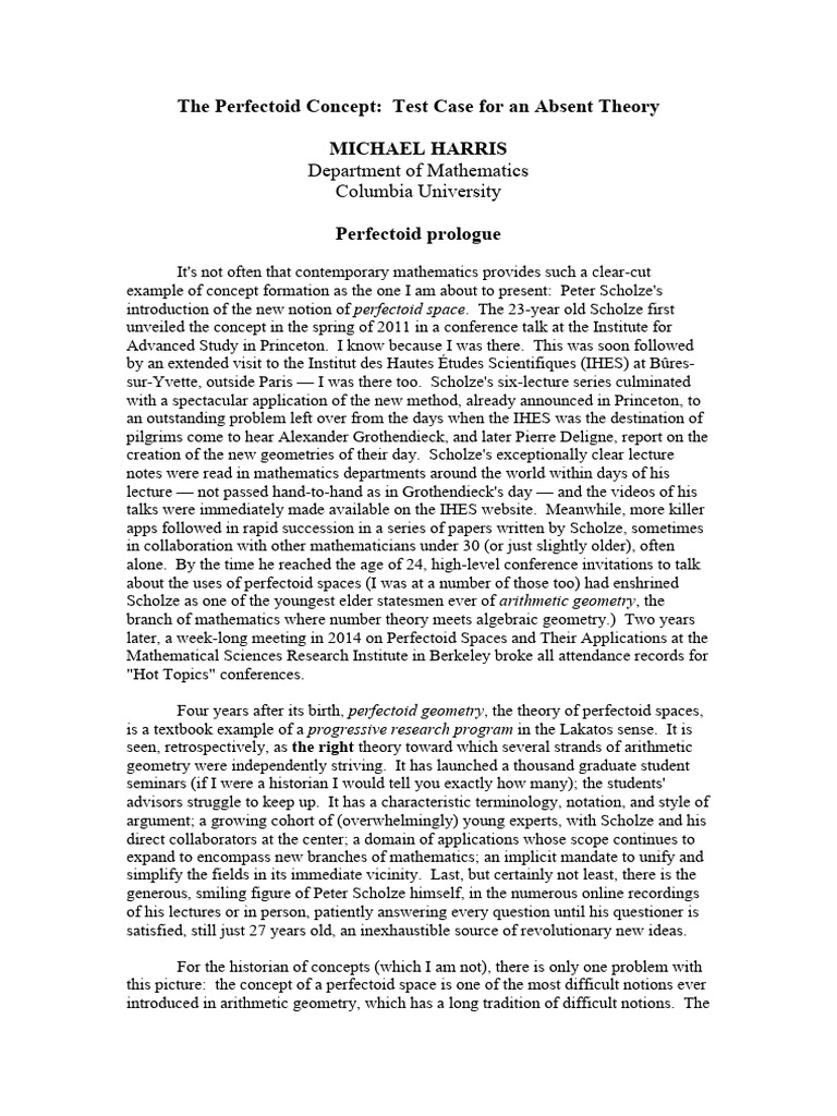 Understanding Perfectoid Spaces in Geometry | PDF | Field (Mathematics ...
