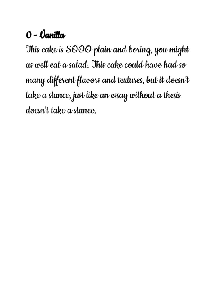 Cake Reviews: Flavor and Essay Comparisons | PDF